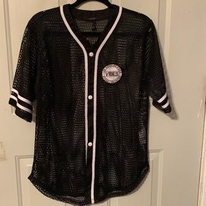 Forever 21 Vibes Sheer Baseball Jersey